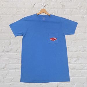 Embroidered Retro T-Shirt Vintage Jaguar Pocket T-Shirt Size Small